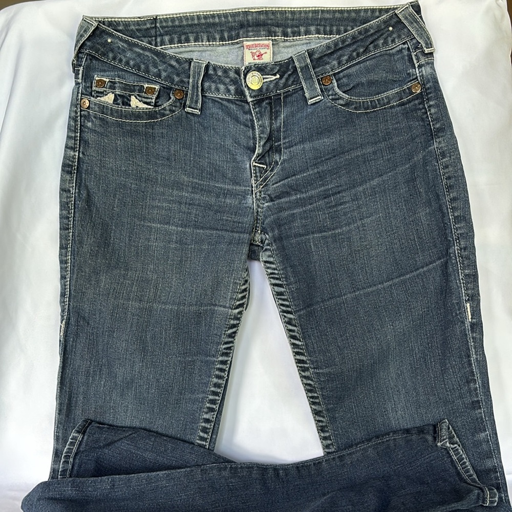 Slightly Worn Authentic True Religion Women's Blue Jeans Skinny Fit  Size 31 - Picture 6 of 17